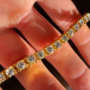 Gold tennis bracelet